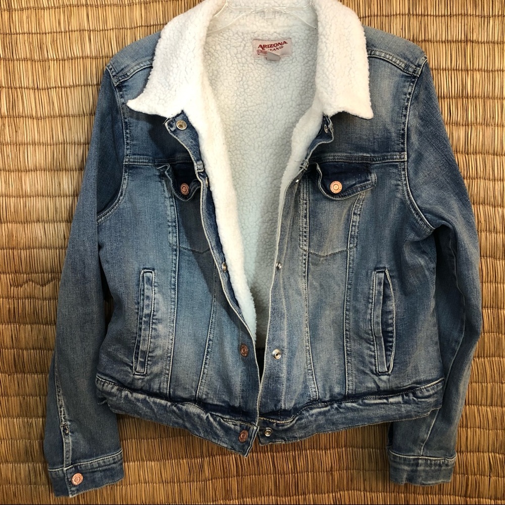 Women's Faux Sherpa Denim Jacket | L